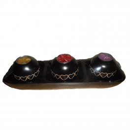 Trio bougies bombe grav&eacute; de coeurs