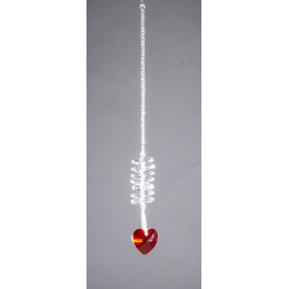Coeur de cristal rouge Longueur 29cm