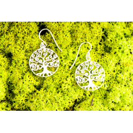 Boucles d'oreilles Yggdrasil Argent 925, ø 20 mm