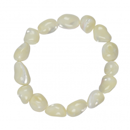 Bracelet, nacre, pépites 10-15mm