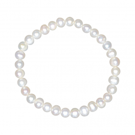 Bracelet, perle (blanc),couleur naturelle, 06-07mm
