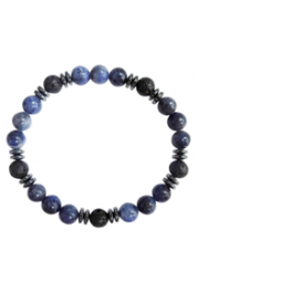 Bracelet Sodalite, Pierre de lave Perles rondes 8 mm