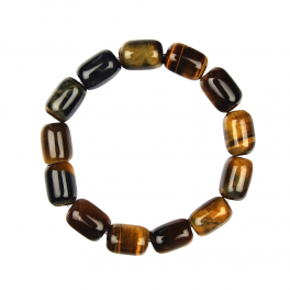 Bracelet baril, mélange oeil de tigre, 14 mm