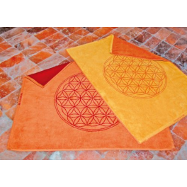 Tapis de bain Fleur de vie, salutation au soleil / corail 69x90 cm 1 pièce