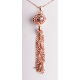 Collier son céleste or rose avec chaîne 65 cm