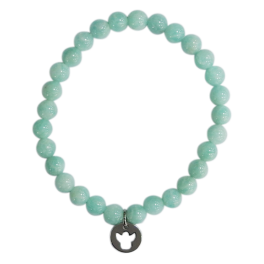 Bracelet Amazonite Perles rondes 6 mm Breloque ange