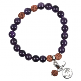 Bracelet Mala de pierres précieuses Sahasrara (chakra de la couronne)