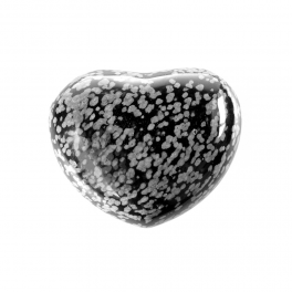 Coeur bulbeux, obsidienne ( flocon de neige), 5,5 cm