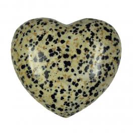 Coeur bulbe, pierre dalmatien, 6,5 cm