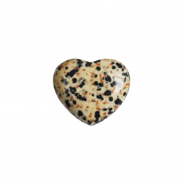 MINI Coeur (coeur de poche), jaspe dalmatien, 2,8 cm