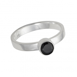 Bague spinelle noire facettée (5mm), TAILLE DE GR 53 à GR. 61