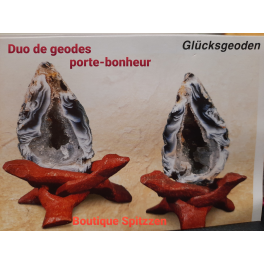 DUO de géodes chanceuses avec support cobra, 5cm