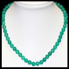 Collier agate verte boules 8mm