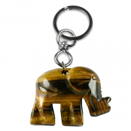 Porte-clés éléphant oeil de tigre