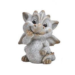 DRAGON DEBOUT Aspect pierre (L/H/P) 20x23x15cm