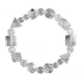 Cristal de roche, bracelet aux solides de PLATON