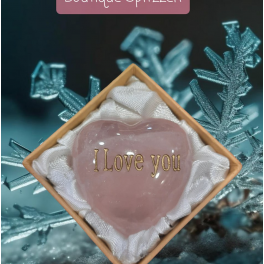 QUARTZ ROSE I LOVE YOU sa boîte 5cmx5cm QUARTZ ROSE I LOVE YOU sa boîte 5cmx5cm