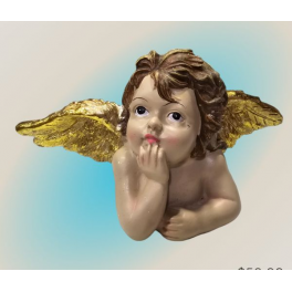 Tête d'ange doré (L/H/P) 17x12x10cm