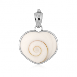 Pendentif Œil de LUCIE  coeur, 3,6cm, rhodié