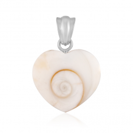 Pendentif Œil de Lucie, coeur, 3,6cm, argent 925