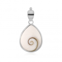 Pendentif Œil de Lucie serti, goutte, 3,7cm, argent 925