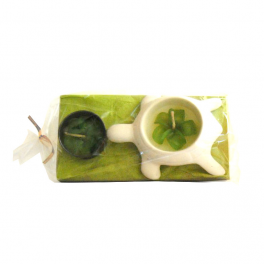 Tortue bougie verte