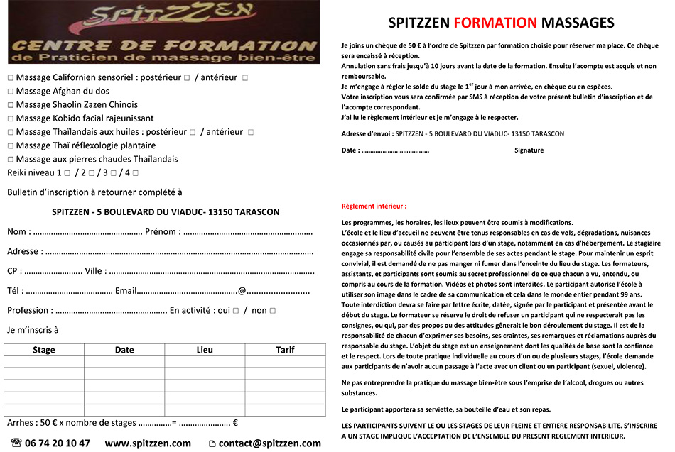 Fiche d'inscription